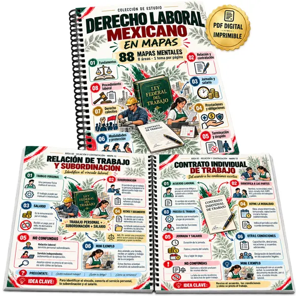 Derecho Laboral Mexicano en Mapas impreso y encuadernado: ejemplo de impresión del material